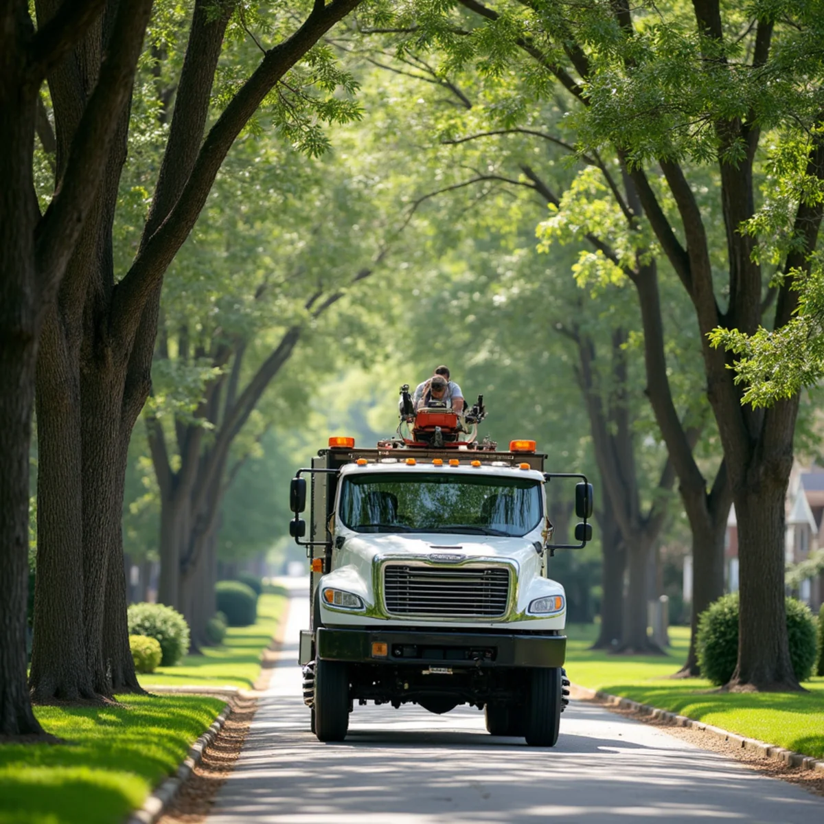 Joe's Tree Care service truck and arborist crew in Advance, NC
