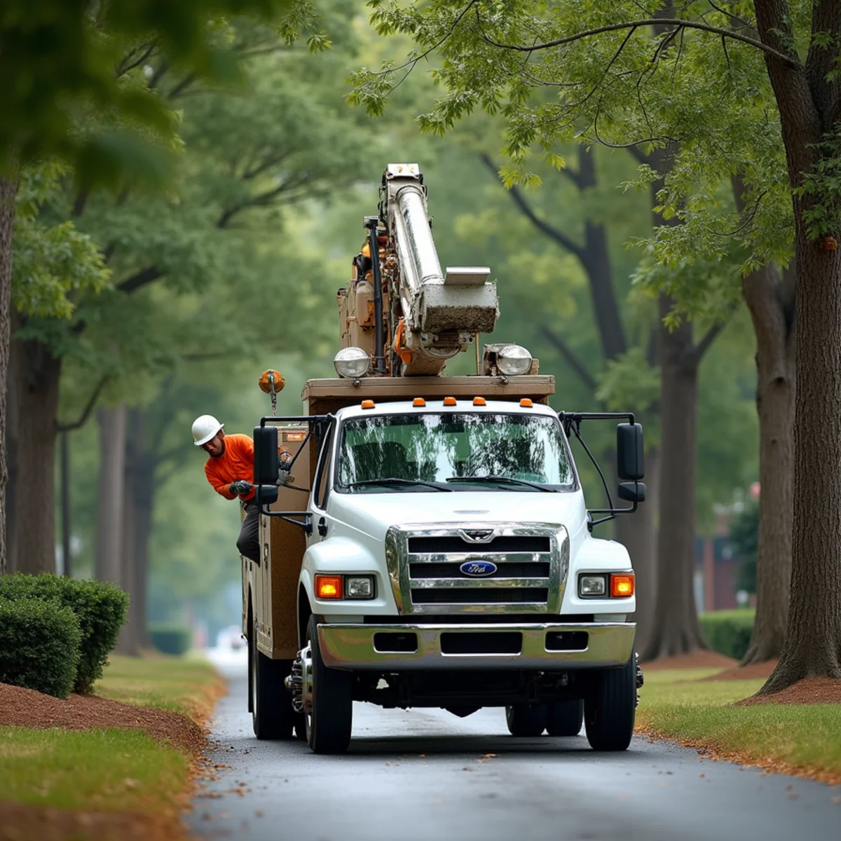 Joe's Tree Care service truck and arborist crew in Randolph County, NC
